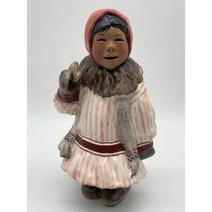Vintage C Alan Johnson Figurine Alaskan Inuit Sophie AL93 1989 HTF Read